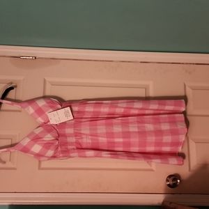 PINK & WHITE CHECKED SUMMER DRESS